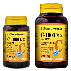 Vitamina C / 1000 mg + Zinc / 60 ó 120 Comprimidos / Nature essential.