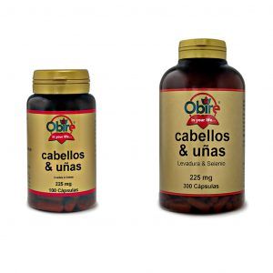 Cabellos y Uñas / 225 mg / 100 ó 300 Cápsulas / Obire.