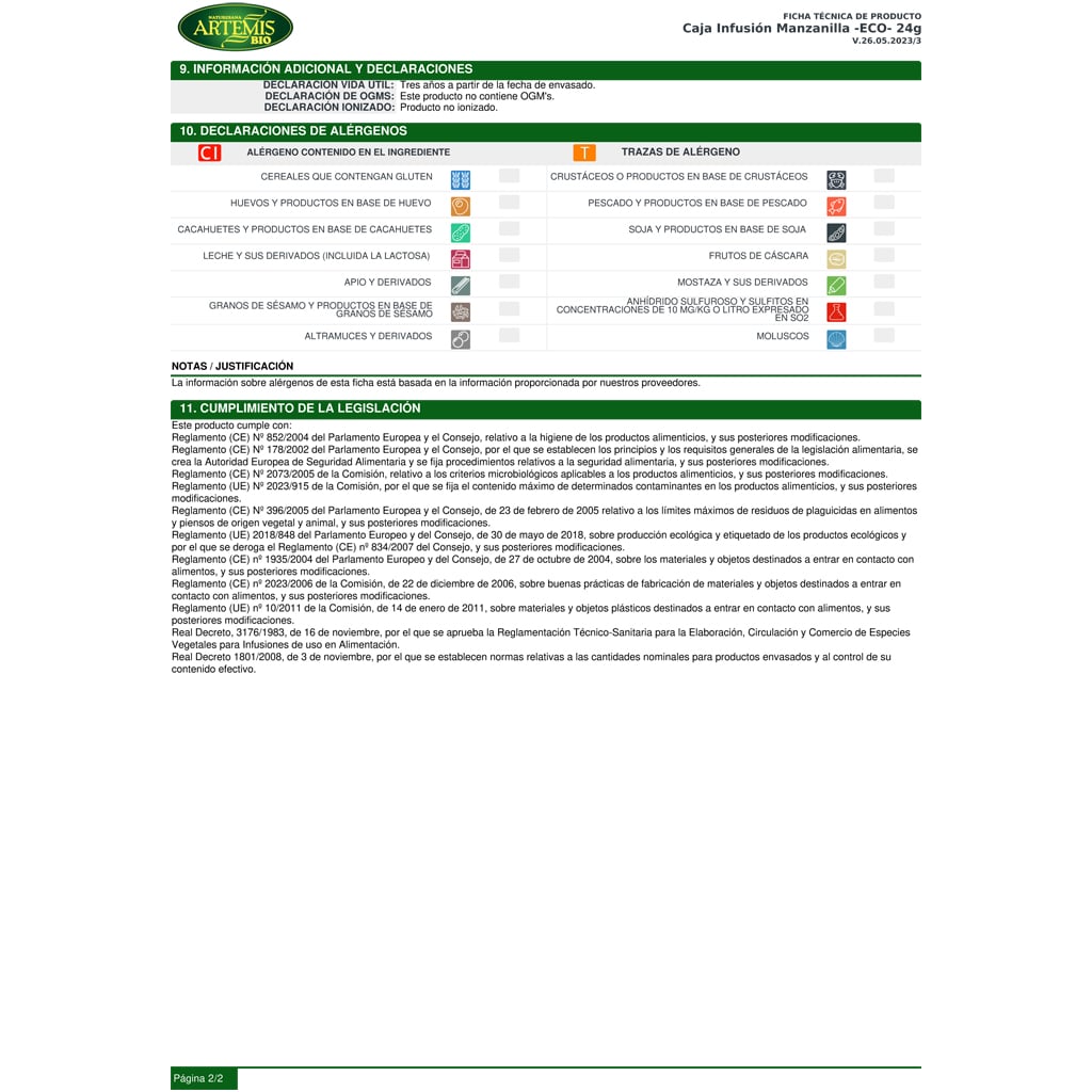 Manzanilla Ficha Técnica 2