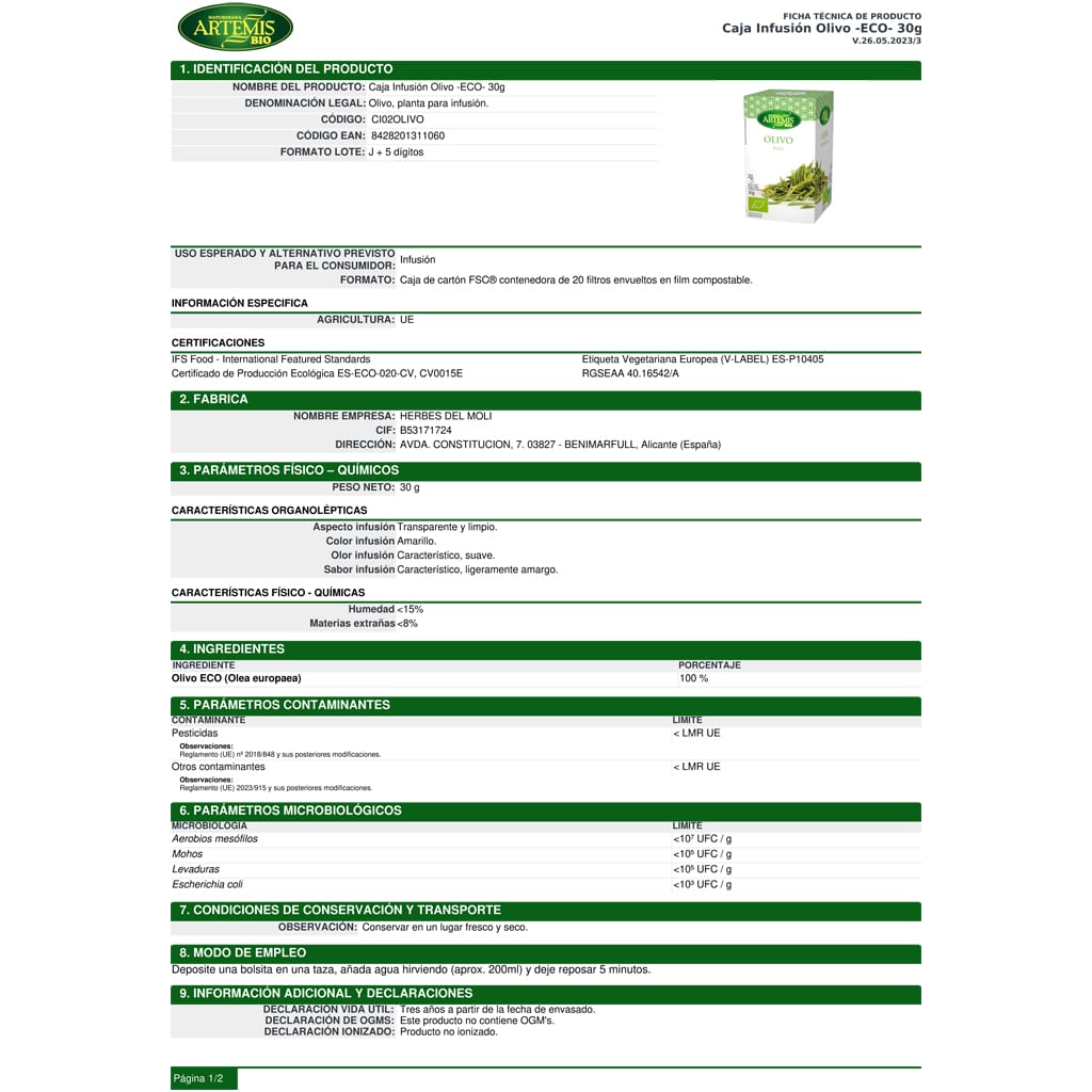 Olivo Ficha Técnica 1